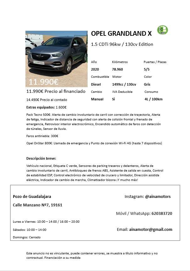 Opel Grandland X Edition 1.5CDTi 130Cv - Imagen 29