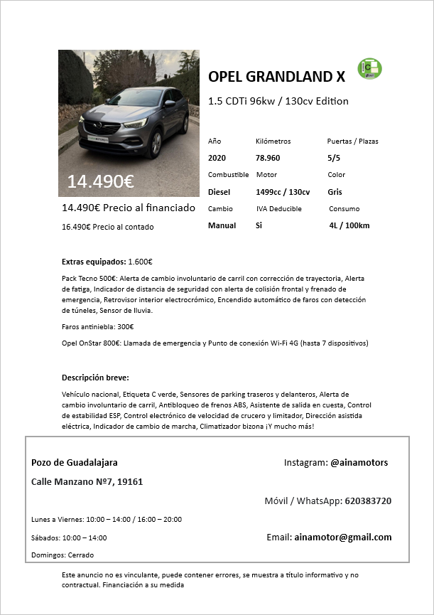Opel Grandland X Edition 1.5CDTi 130Cv - Imagen 19