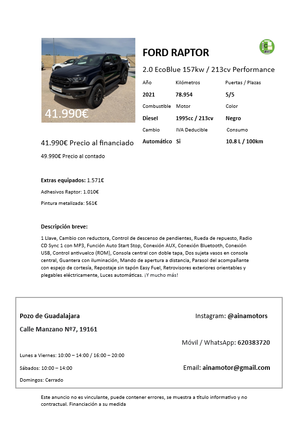 Ford Ranger Raptor Performance 2.0EcoBlue 213Cv - Imagen 19